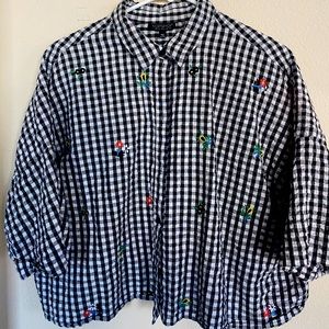 TOPSHOP Embroidered Floral Blouse